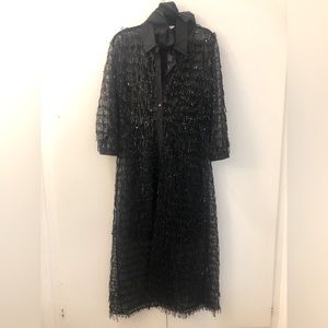 ZARA Black sequin midi dress size M